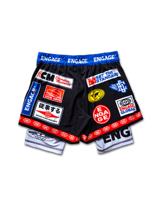 Engage Racer 2-in-1 Fight Shorts - Black