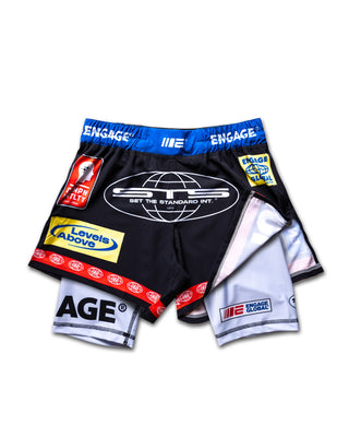 Engage Racer 2-in-1 Fight Shorts - Black