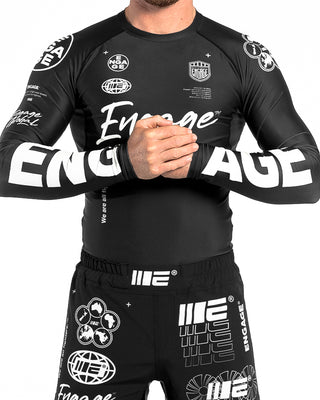 Engage Billboard Long Sleeve Rash Guard – Black